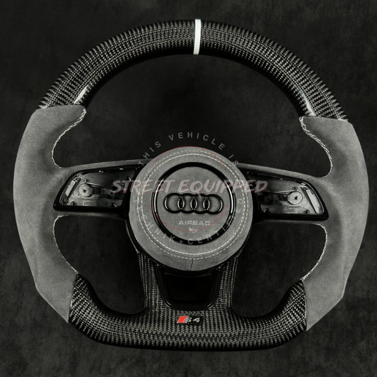 Audi B9 Custom Carbon Steering Wheel - V1 Round Airbag image 3