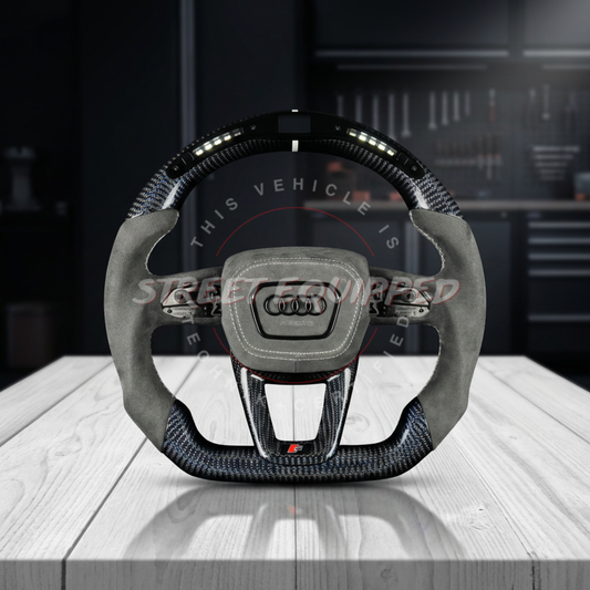 Audi B9.5 Custom Carbon Steering Wheel - V1 Square Airbag image 3
