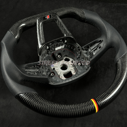 Audi B9.5 Custom Carbon Steering Wheel - V1 Square Airbag