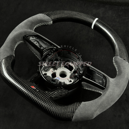 Audi B9 Custom Carbon Steering Wheel - V1 Round Airbag