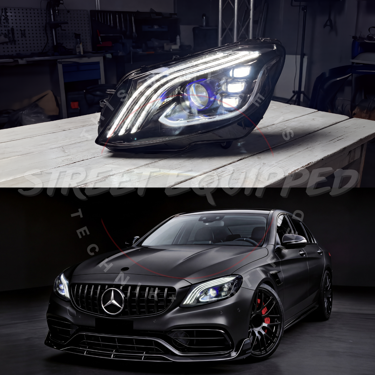 MB W205 S-class Style Headlight