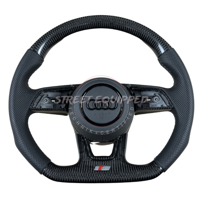 Audi B9 Custom Carbon Steering Wheel - V2 Round Airbag (OEM Style & Thickness)