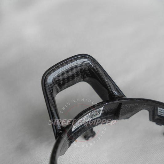 Audi B9 Carbon Fiber Frame - Steering Wheel with Round Airbag image 3