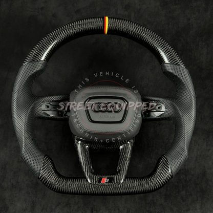 Audi B9.5 Custom Carbon Steering Wheel - V1 Square Airbag